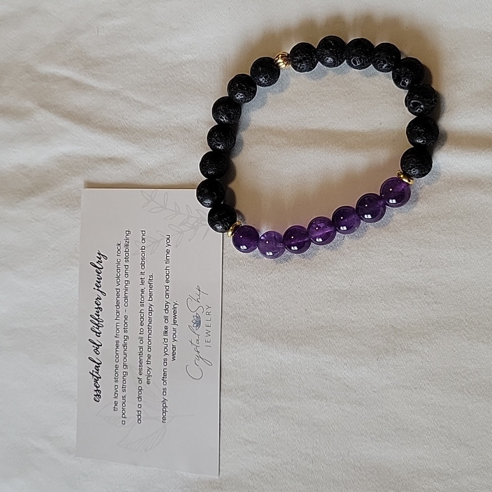 Crystal Ship Jewelry Amethyst Essential Oil Diffuser Bracelet